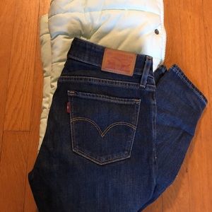 Levi’s 711 Selvedge Dark Wash Skinny Jeans Sz 25